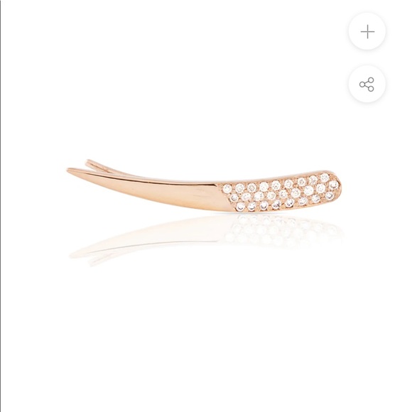 Half Pave Diamond Skimmer Earring - Picture 3 of 7